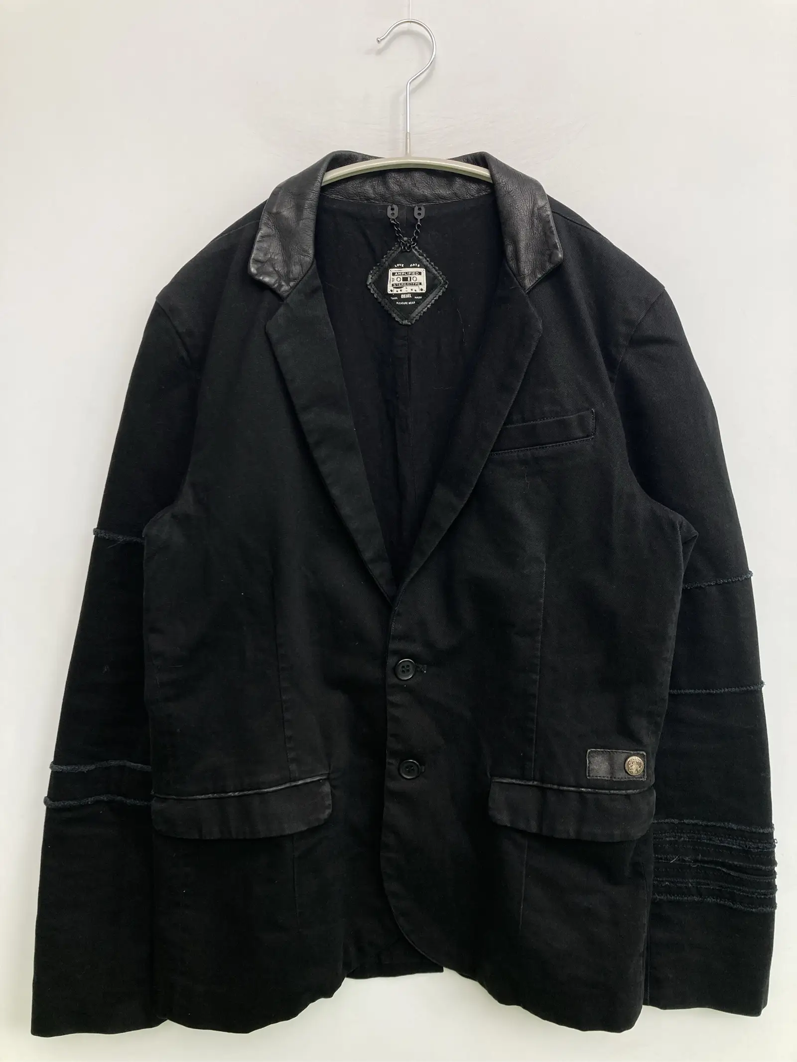 DIESEL/ディーゼル】テーラードジャケット M DISEL 本革ドッキング